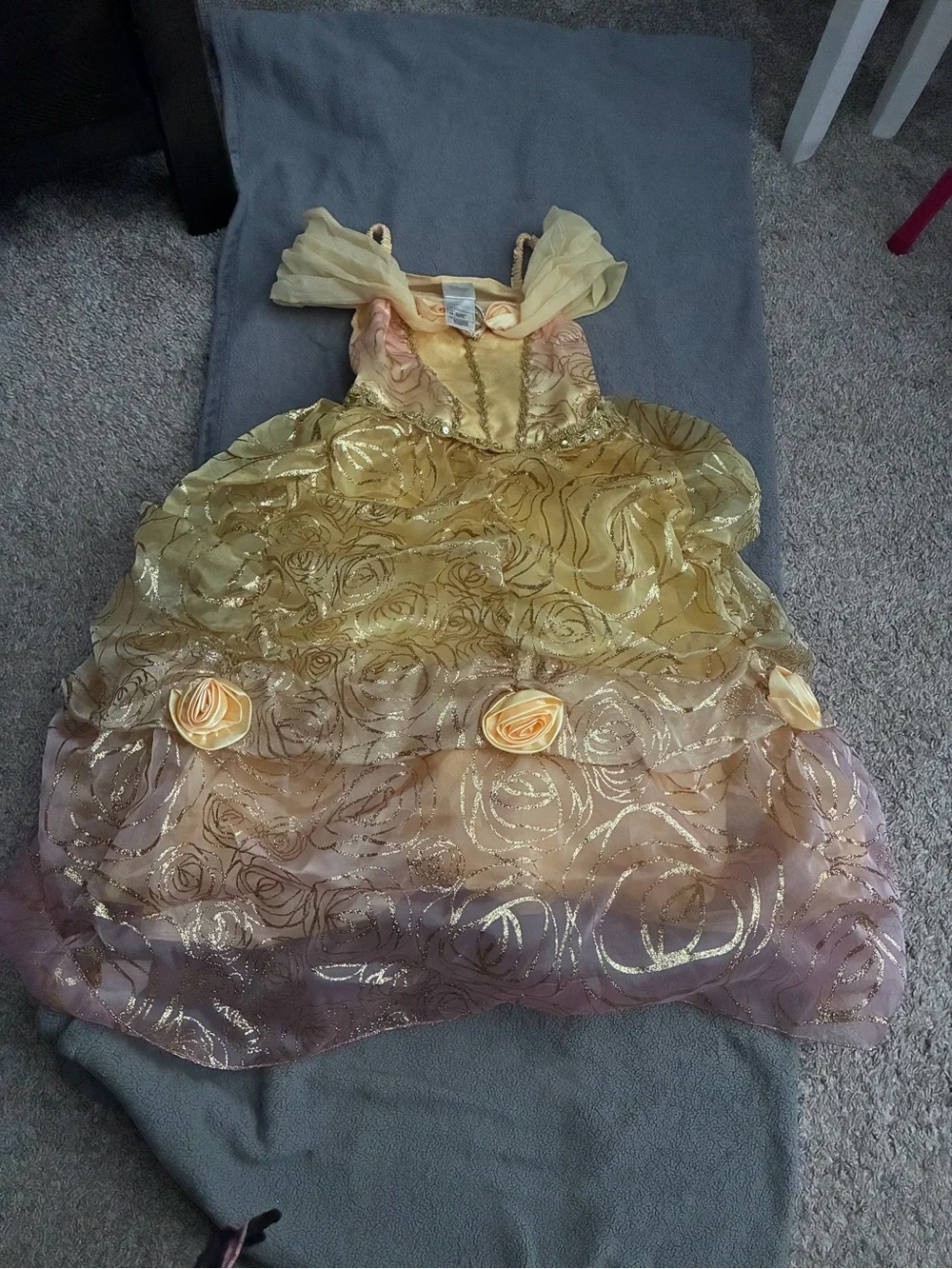 Disney Girls Gold and Peach Princess Dress Costume